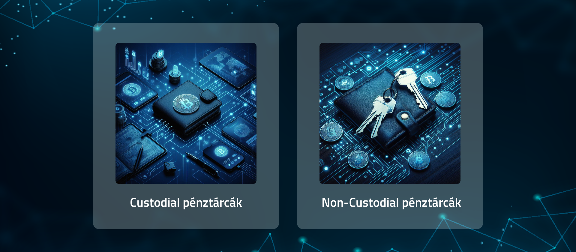 non-custodial és custodial kriptopénztárcák